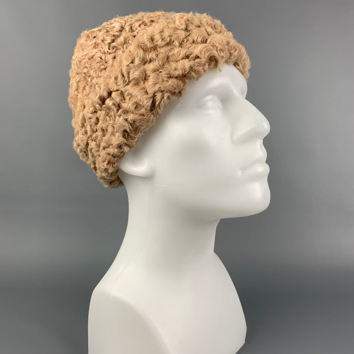 Vintage DAVID COHEN Beige Astrakhan Hat