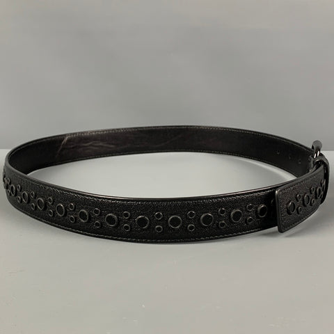 BOTTEGA VENETA Size 32 Black Studded Leather Belt