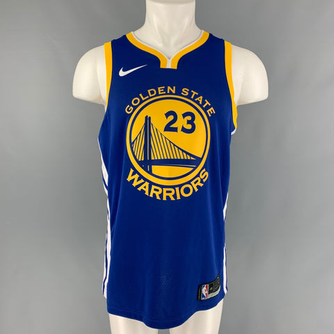 Camiseta NIKE Warriors de poliéster azul y amarillo talla L
