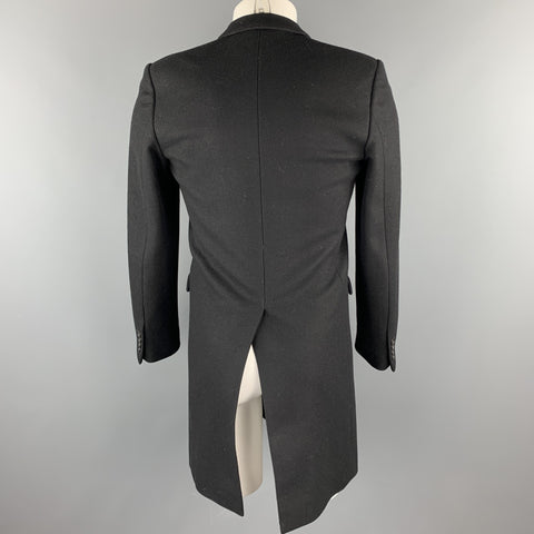 DIOR HOMME Size 36 Black & Grey Wool / Polyamide Peak Lapel Coat