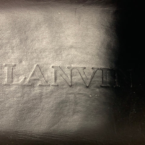 LANVIN Size 10 Dark Gray Textured Fabric Cap Toe Sneakers