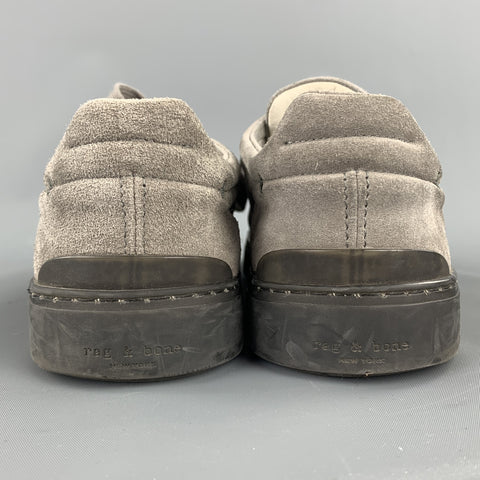 RAG & BONE Size 9 Grey Distressed Lace Up Sneakers