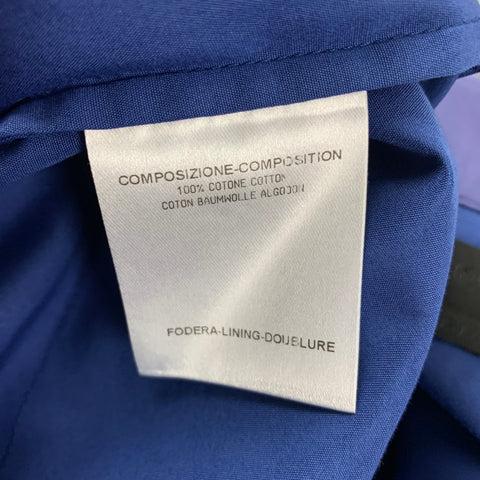 ALEXANDER MCQUEEN Size L Blue Purple Color Block Cotton Short Sleeve Shirt
