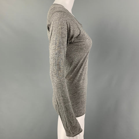 MARNI Size 4 Grey Heather Cotton Long Sleeve Casual Top