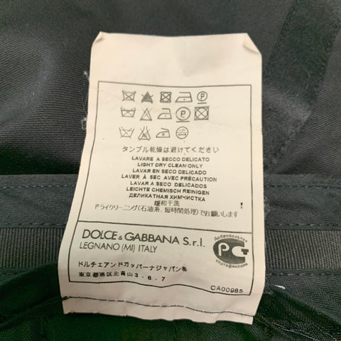 DOLCE & GABBANA Size 32 Black Wool Blend Tuxedo Dress Pants