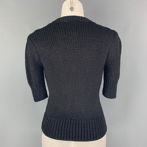 RALPH LAUREN Blue Label Size S Black Silk Cardigan Casual Top