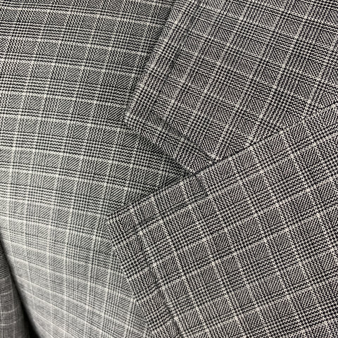 PRADA Size 38 Regular Plaid Grey Wool / Silk Notch Lapel Sport Coat