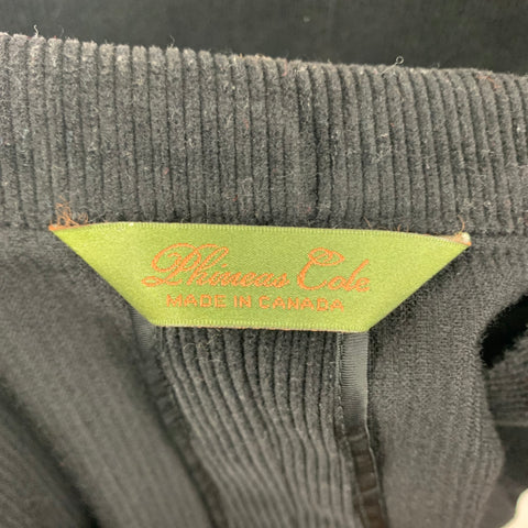 PHINEAS COLE Taille 36 Costume à Revers en Laine Velours Côtelé Noir