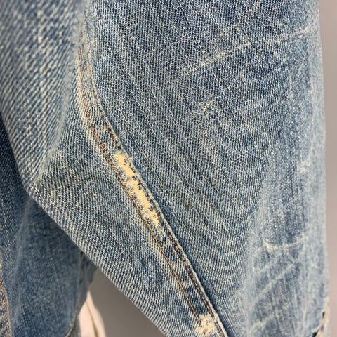 LEVI STRAUSS Size XL Blue Washed Selvedge Denim Jacket