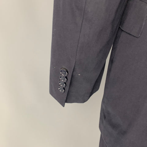 RALPH LAUREN Black Label Size 42 Regular Navy Cotton Notch Lapel Suit