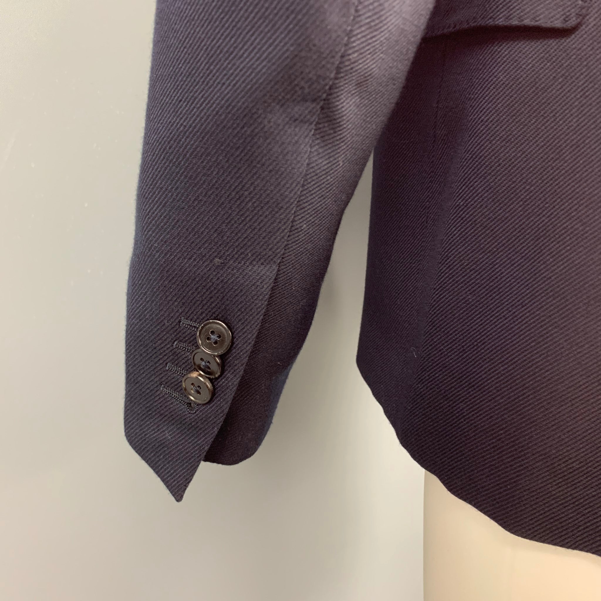 ERMENEGILDO ZEGNA Size 40 Navy Silk / Wool Custom Sport Coat