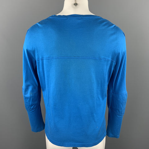 RAF SIMONS AUTUMN / WINTER 2009-2010 Size S Aqua Cotton Scoop Neck Long Sleeve T-shirt