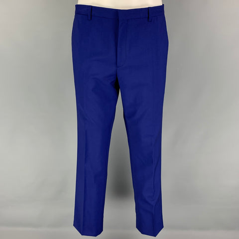 PAUL SMITH Kensington Fit Size 40 Regular Royal Blue Wool / Mohair Suit
