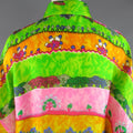 GIANNI VERSACE Size L Multi-Color Watercolor Abstract Plant Print Silk Blouse GIANNI VERSACE
