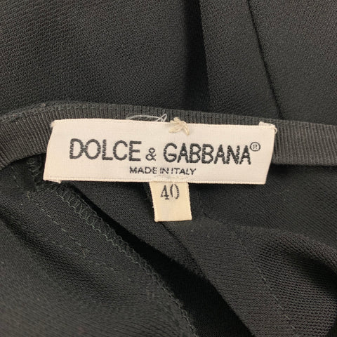 DOLCE & GABBANA Size 4 Black Acetate Blend Single Breasted Skirt Suit