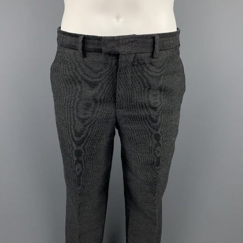 EMPORIO ARMANI Size 38 Charcoal Ombre Polyester Blend Asymmetrical Suit