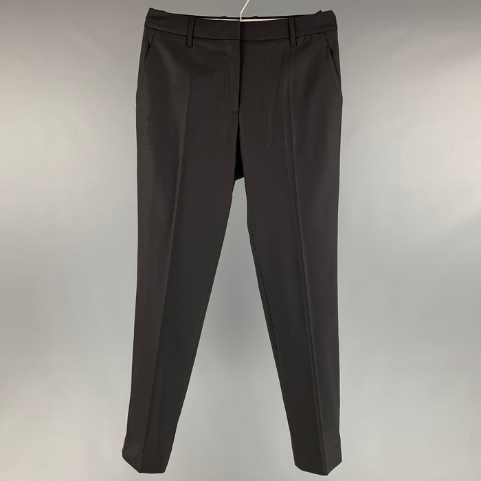 CALVIN KLEIN 205W39NYC Size 8 Black Navy & Red Wool  Elastane Solid Dress Pants
