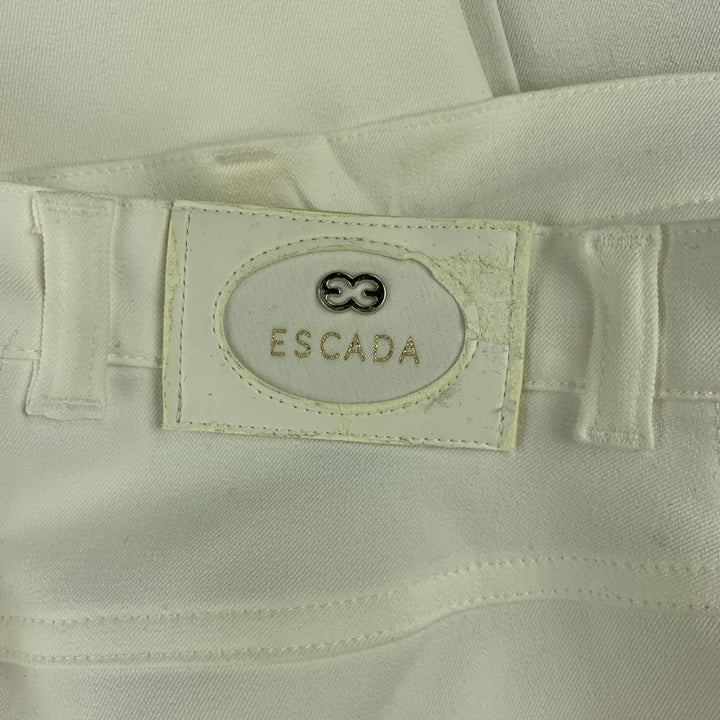 ESCADA Size 4 White Stretch Cotton Dress Pants