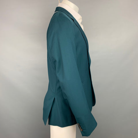 PAUL SMITH Soho Fit Size 40 Regular Green Wool Notch Lapel Sport Coat