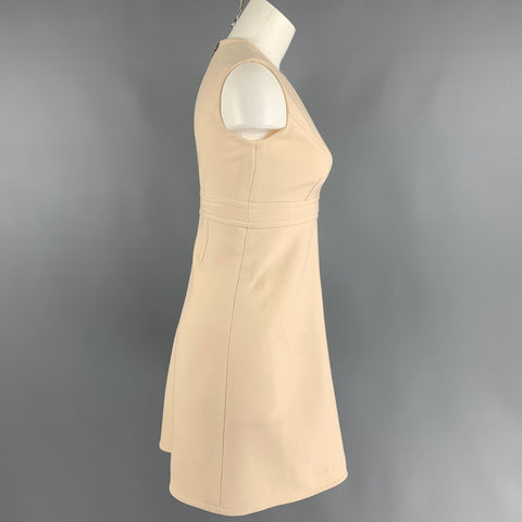 LOUIS VUITTON Size 2 Cream Wool A-Line Knee-Length Dress