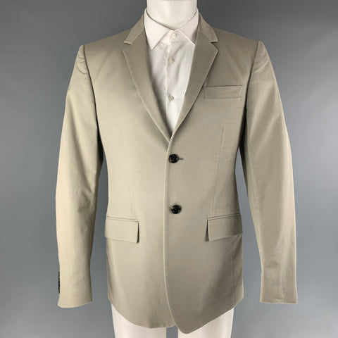 BURBERRY LONDON Chest Size 40 Grey Cotton / Elastane Single breasted Sport Coat