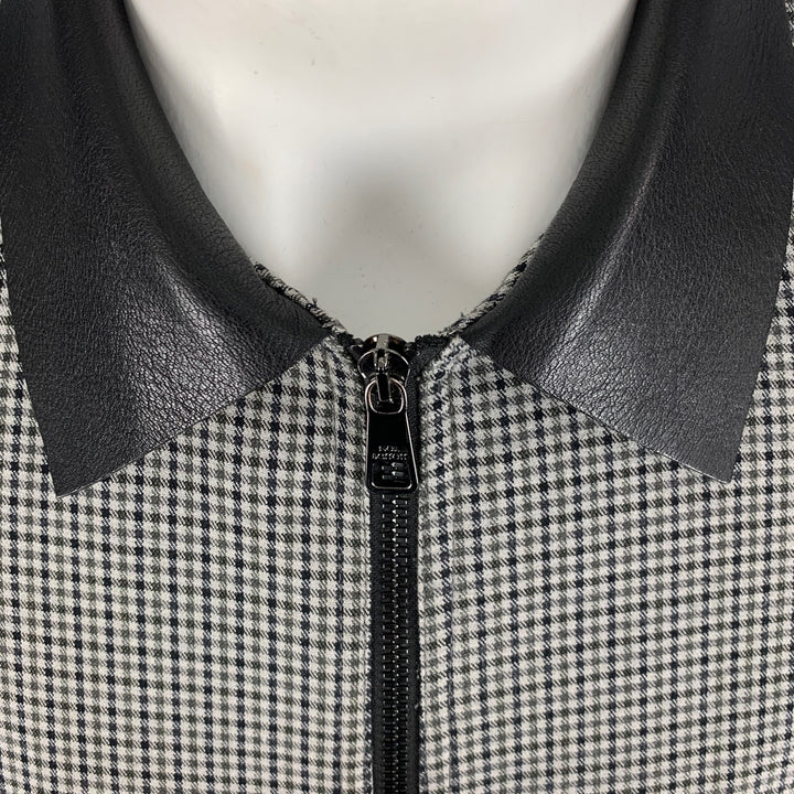NEIL BARRETT Size 42 Grey Black Checkered Zip Up Jacket