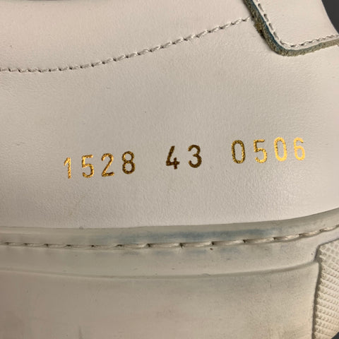 COMMON PROJECTS Size 10 White Leather Sneakers