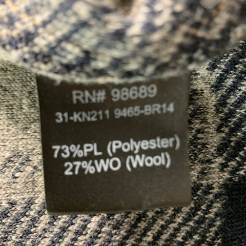 TODD SNYDER Size XL Beige Navy Plaid Polyester Wool Jacket