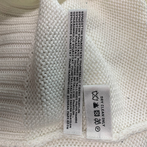 RALPH LAUREN Taille XS Crème Or Coton Mélange Color Block Pull