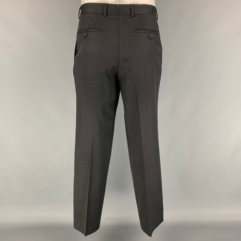 BOSS by HUGO BOSS Size 40 Grey Virgin Wool Notch Lapel Suit