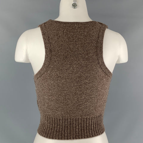 LILY MCNEAL Taille XS Marron Chiné Laine Mérinos / Cachemire Casual Top