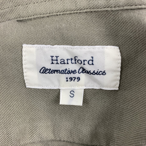 HARTFORD Size S Taupe Solid Cotton Button Up Long Sleeve Shirt