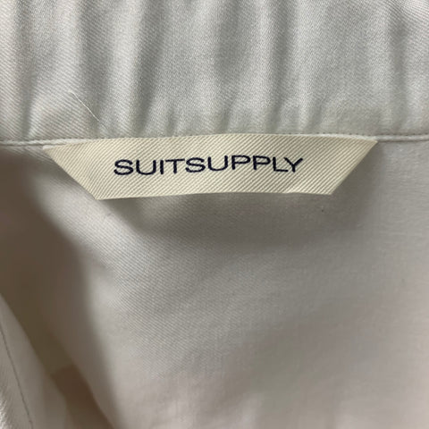 SUITSUPPLY Taille M Chemise à manches longues boutonnée en coton uni blanc