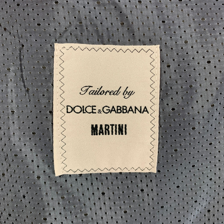 DOLCE & GABBANA Martini Size 40 Regular Steel Blue & Grey Heather Wool Notch Lapel Suit