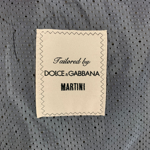 DOLCE & GABBANA Martini Size 40 Regular Steel Blue & Grey Heather Wool Notch Lapel Suit