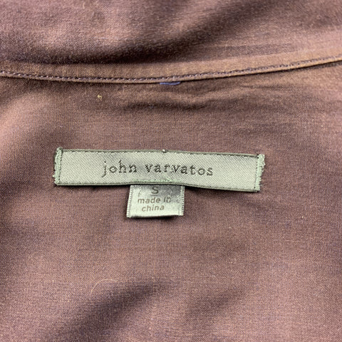 JOHN VARVATOS Size S Eggplant Purple Cotton Button Up Long Sleeve Shirt