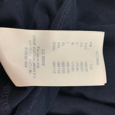 LOUIS VUITTON Size L Navy Cotton Crew-Neck T-shirt