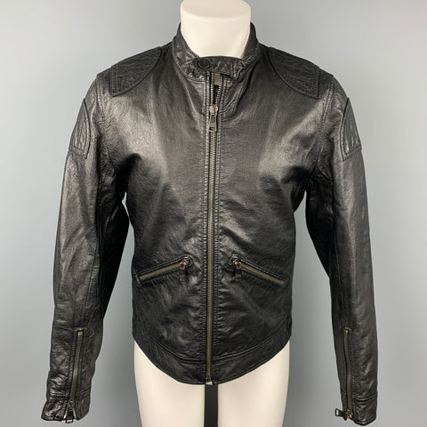DOLCE & GABBANA Size 40 Black Leather Motorcycle Jacket