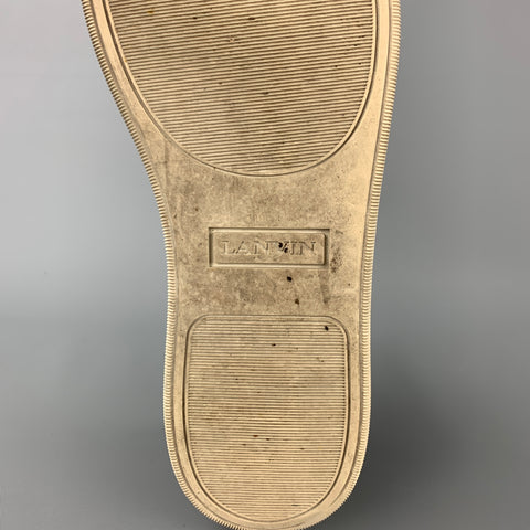 LANVIN Taille 13 Baskets à bout renforcé en cuir verni bordeaux et blanc