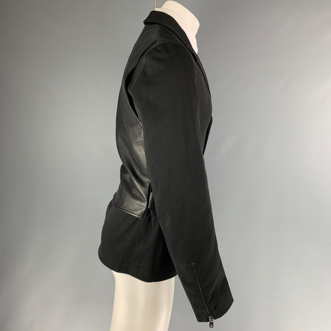 MCQ by ALEXANDER MCQUEEN Chest Size 40 Black Mixed Materials Jacket