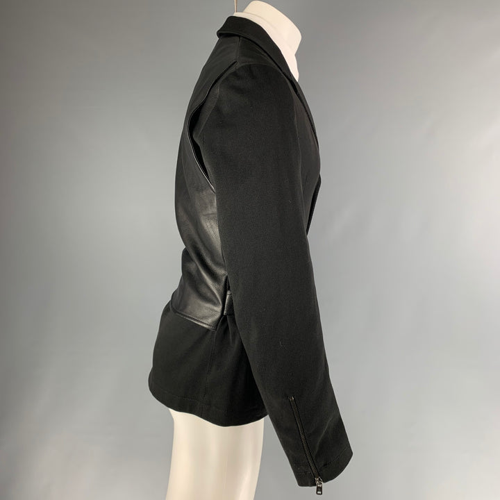 MCQ by ALEXANDER MCQUEEN Chest Size 40 Black Mixed Materials Jacket