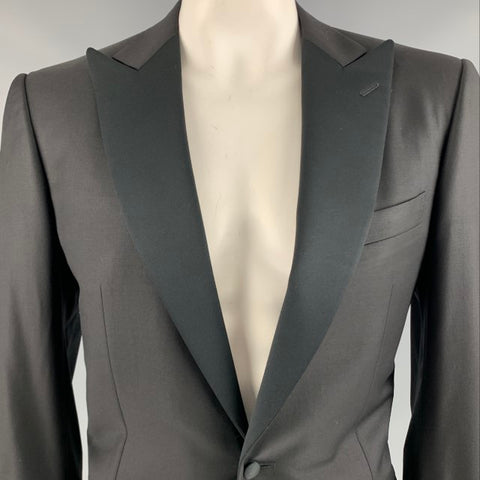 ERMENEGILDO ZEGNA Taille 40 Manteau de sport à revers en laine noire