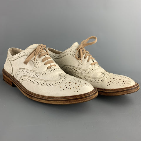 TO BOOT NY Size 12 White Perforated Leather Wingtip Lace Up Shoes