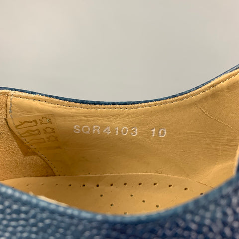 THE GENERIC MAN Size 10 Royal Blue Leather Lace Up Shoes