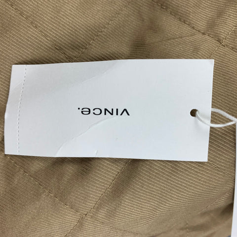 VINCE Chaqueta camionera de mezcla de poliéster texturizada color canela talla M