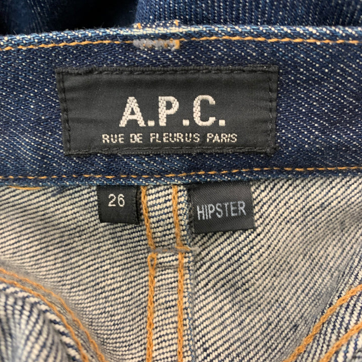 APC Size 26 Blue Cotton Distressed Button Down Jeans