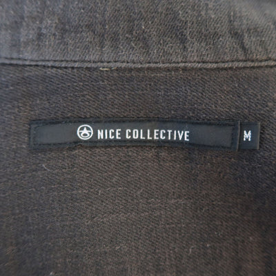 NICE COLLECTIVE M Brown Cotton Motorcycle Style Jacket