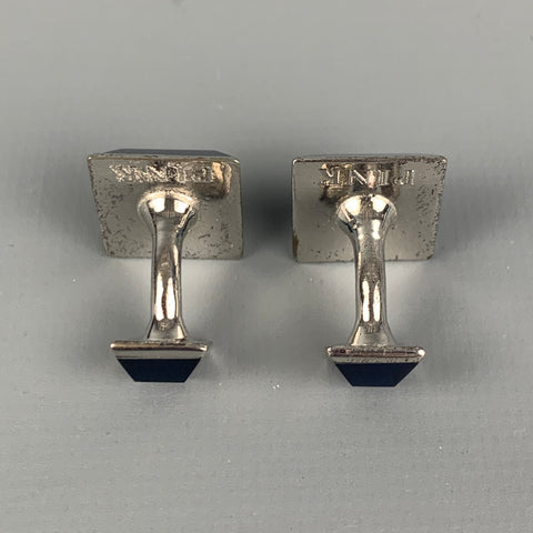 THOMAS PINK Midnight Blue Silver Tone Cuff Links