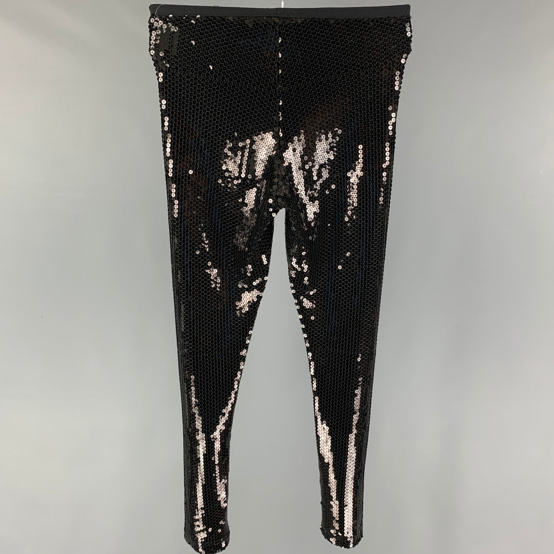 MARC JACOBS Size 0 Black Polyester Sequined Leggings