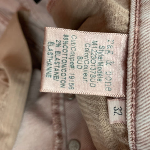 RAG &amp; BONE Taille 32 Jean Slim en Coton Délavé Nude
